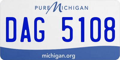 MI license plate DAG5108