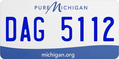 MI license plate DAG5112