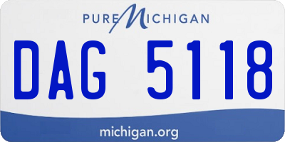 MI license plate DAG5118