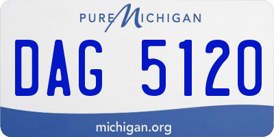 MI license plate DAG5120