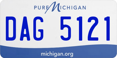 MI license plate DAG5121