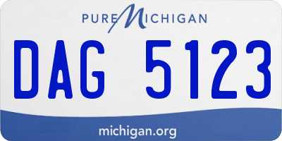 MI license plate DAG5123