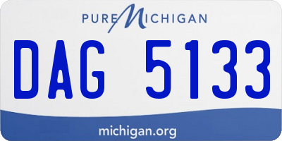 MI license plate DAG5133