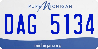 MI license plate DAG5134