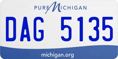 MI license plate DAG5135
