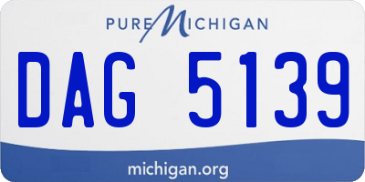 MI license plate DAG5139