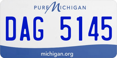 MI license plate DAG5145