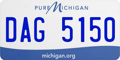 MI license plate DAG5150