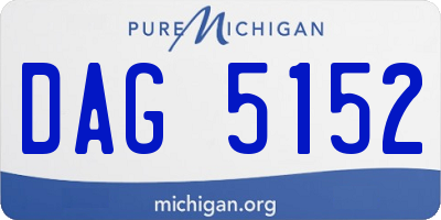 MI license plate DAG5152