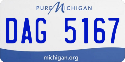 MI license plate DAG5167