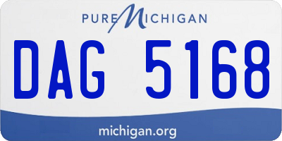 MI license plate DAG5168