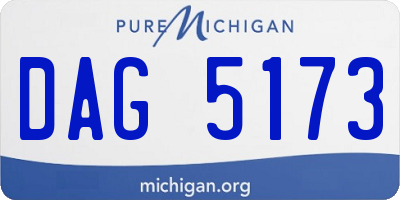 MI license plate DAG5173
