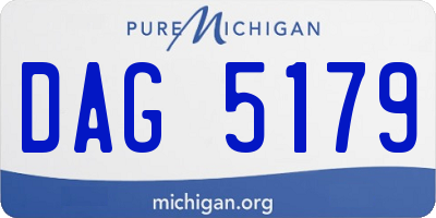 MI license plate DAG5179