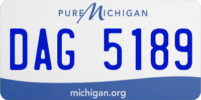 MI license plate DAG5189