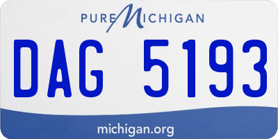 MI license plate DAG5193