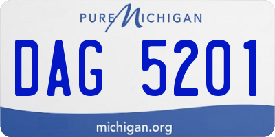 MI license plate DAG5201