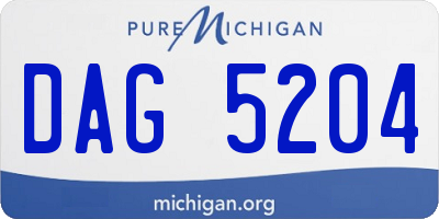 MI license plate DAG5204