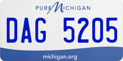 MI license plate DAG5205