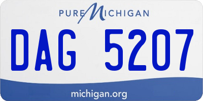 MI license plate DAG5207