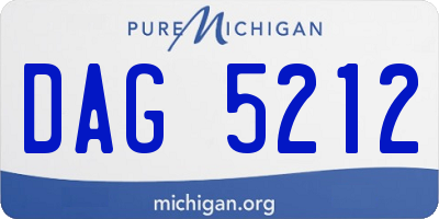 MI license plate DAG5212