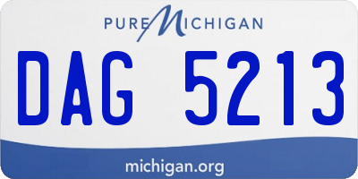 MI license plate DAG5213