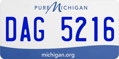 MI license plate DAG5216