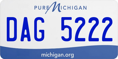 MI license plate DAG5222