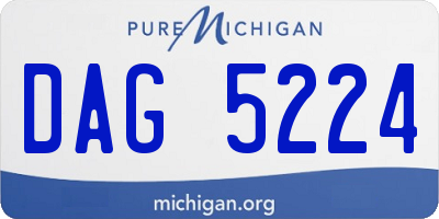 MI license plate DAG5224