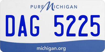 MI license plate DAG5225
