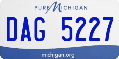 MI license plate DAG5227