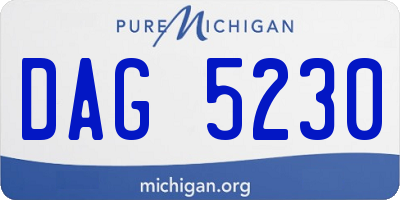 MI license plate DAG5230