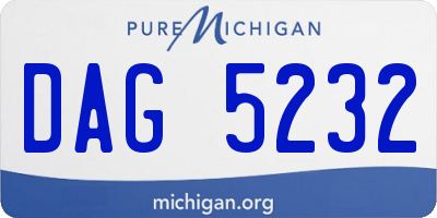 MI license plate DAG5232