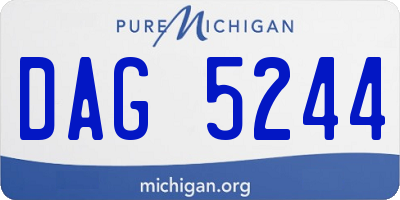 MI license plate DAG5244