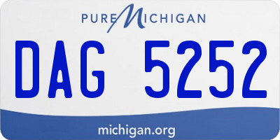 MI license plate DAG5252