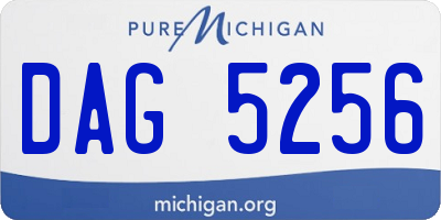 MI license plate DAG5256