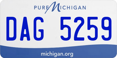 MI license plate DAG5259