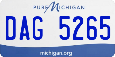 MI license plate DAG5265