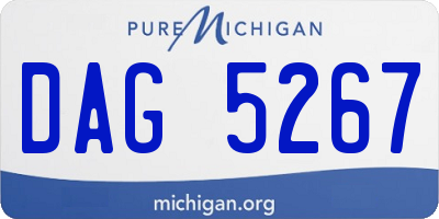 MI license plate DAG5267