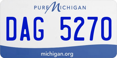 MI license plate DAG5270