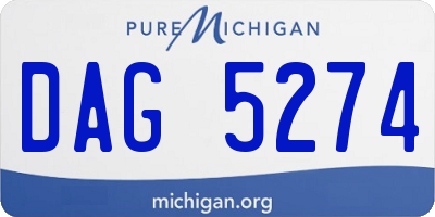 MI license plate DAG5274