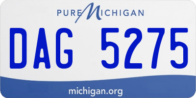 MI license plate DAG5275