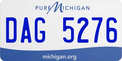 MI license plate DAG5276