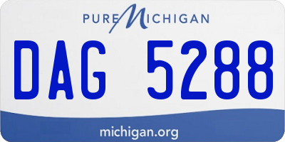 MI license plate DAG5288