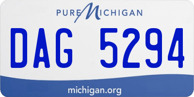 MI license plate DAG5294