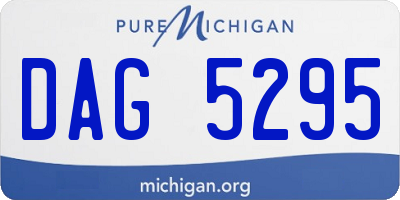 MI license plate DAG5295