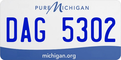 MI license plate DAG5302