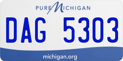 MI license plate DAG5303