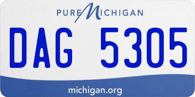 MI license plate DAG5305