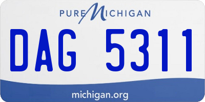 MI license plate DAG5311