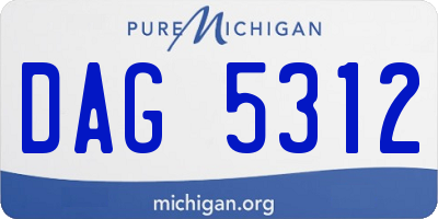MI license plate DAG5312